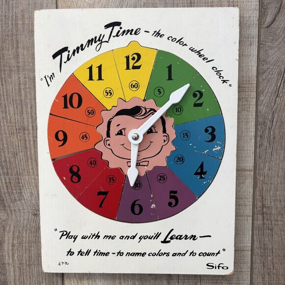 Vintage SiFO Children’s Wooden Puzzles Timmy Time Clock & Puppy Dog 1950s Toy - Picture 3 of 11